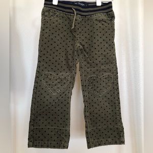 Mini Boden Olive Green Polka Dot Corduroy Pants